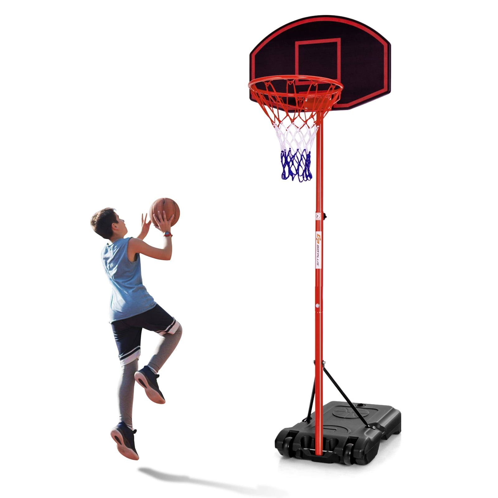 GOPLUS Anneau De Basketball 46 CM Avec Filet - Panier Mural Intérieur Et Extérieur - Fixation Solide