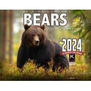 2024 Bears Wall Calendar 16-Month X-Large Size 14x22, Best Grizzly, Brown, Black Bears Calendar by The KING Company-Monster Calendars