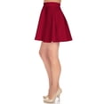 thumbnail image 3 of Simply Ravishing Women's Basic Versatile Stretchy Flared Casual Mini Skater Skirt (Size: XS-3X), 2X, Wine, 3 of 5