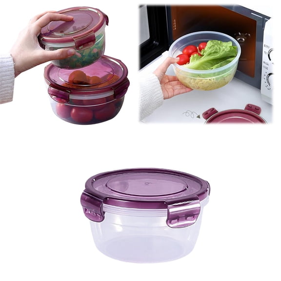 1 Pcs Small Purple Mixing Bowl with Lids, Neat Nesting Batter Bowl, Storage & Salad Bowl – Extra Large Food Storage with Lid – Ideal for Vegetables, Fruits & Cooking Prep