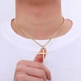 thumbnail image 4 of Gold Plated Cross Necklace for Men, Mens Cross Necklaces with 3.5mm Chain and Stainless Steel Pendant, Cuban Chain 16-24 Inch, 4 of 8
