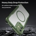 thumbnail image 4 of Case for iPhone 11,Full-Body Rugged Carbon Fibre Protective Clear Back Hybrid Magnetic with Wireless Charge Shockproof Protector Phone Case for iPhone 11,6.1 inch 2019 (Green), 4 of 18