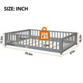 thumbnail image 2 of Full size Low Platform Bed with Full-length Guardrail and Door, Wood Floor Platform Bed with Slats Support for kids toddlers Bedroom, Mattress Not Included, Easy Assembly, Gray, 2 of 6