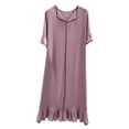 thumbnail image 1 of Timegard Robes de Maison pour Femmes Col en V Volants Manches Courtes Chemises de Nuit Douces Confortables Décontractées Robes de Nuit, 1 of 4