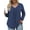 Dusty-Blue, variant on WellSize Womens Plus Size Tops Casual Pleated V Neck Fall Blouse Tunic Long Sleeve Shirts