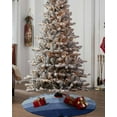thumbnail image 4 of Navy Blue Ombre Christmas Tree Skirt 36 Inches Large Christmas Skirt Tree, Gradient Navy Blue Woods Farmhouse Tree Skirt Christmas Decorations for Fireplace Party Holidays Indoor Outdoor, 4 of 7