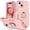 Pink, variant on MonsDirect for iPhone 15 Plus Case, 3 Layers Case with Finger Ring Kickstand - [Full Body Protection] Hard PC Shell & Soft TPU Bumper Shockproof Cover for Apple iPhone 15 Plus 6.7 inch 2023, Mint