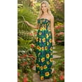 thumbnail image 2 of LA LEELA Women's Beach Casual Slit Maxi Strapless Dresses Summer Tube Dress One Size Cobalt, Floral, 2 of 3