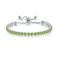 thumbnail image 5 of 18k White Gold 7 Ct Round Peridot Set of Necklace, Earrings & Bracelet For Women's Plated by Paris Jewelry, 5 of 6