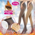 thumbnail image 2 of gakvbuo Fleece Lined Tights for Women Leggings Thermal Pantyhose Fake Translucent Tights Opaque High Waisted Winter Warm Sheer Tight Warm Fleece Pantyhose(2Pcs), 2 of 7