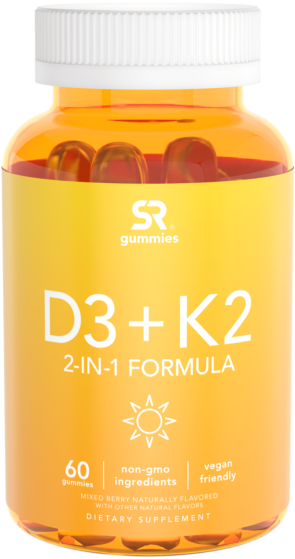 Sports Research Vitamin D3 + K2 Gummies, PlantBased, 60 count
