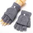 thumbnail image 2 of Bibifish Womens Convertible Gloves Flip Top Winter Warm Plush Gloves Solid Color Mitten Fluffy Daily Wear Outdoor Activities Gloves, 2 of 4