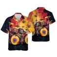 thumbnail image 3 of Camisas hawaianas para hombre, camisetas informales de manga corta con estampado de tambores, estilo Y2k, ropa de calle de gran tamaño, blusa de playa vintage, ropa para hombre, 3 of 4