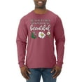 thumbnail image 1 of Wild Bobby, Be Your Own Kind of Beautiful Inspirational, Pop Culture, Men Long Sleeve Shirt, Vintage Heather Red, X-Large, 1 of 3