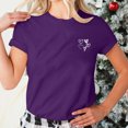 thumbnail image 4 of AherBiu Hauts d'Été pour Femmes Manches Courtes T-Shirts Confortables Imprimé Cœur Col Rond Basiques Blouse, 4 of 5