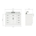 thumbnail image 3 of Ariel Hepburn 49 In. Rectangle Sink Vanity With Carrara White Countertop In White, 3 of 9