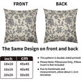 thumbnail image 3 of Grey Gray Floral Block Print Pillow Covers 16x16 Set of 2 Rustic Old Style Modern Vintage Flower Pattern Cream Decorative Throw Pillow Cases Outdoor Farmhouse Decoration for Sofa Couch Bed, 3 of 6