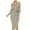 Gray, variant on JGGSPWM Women's Long Sleeve Knit Midi Dress Wrap Front Tie Waist V Neck Hip Wrap Warm Dresses Blue 2XL