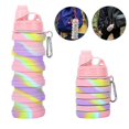 thumbnail image 4 of 501ml Rainbow Foldable Water Bottle Food-grade Silicone Cycling Hiking Kettle Direct Drinking Kid Water Bottle Christmas Gift, 4 of 5