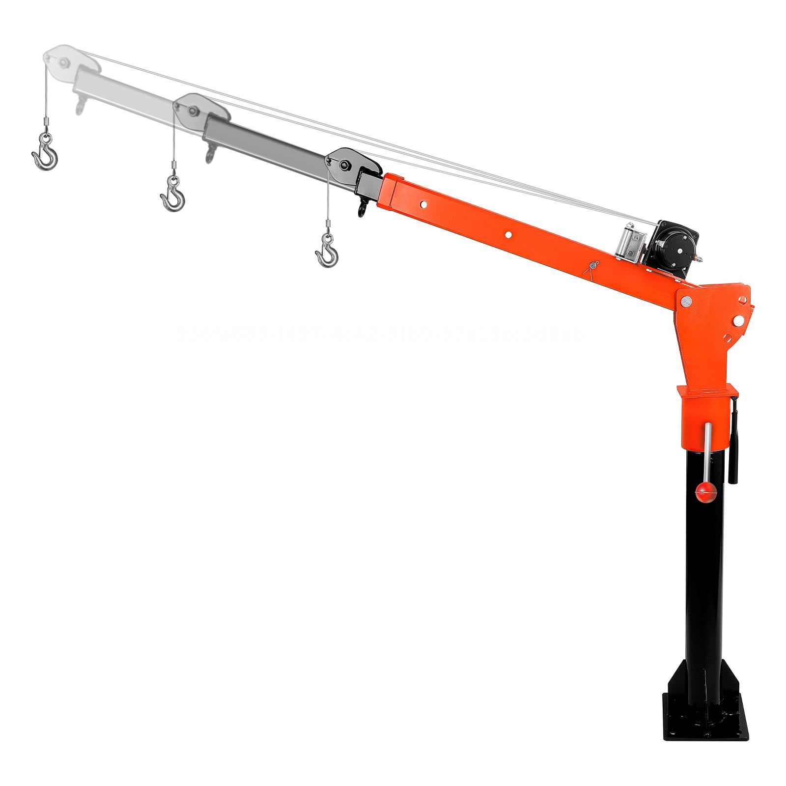 Muweixin Heavy Duty Single Arm Truck Crane, 12v Electric 2000lbs Capacity, Alloy Steel Adjustable Hoist for Outdoor Lifting, Vehicle Use