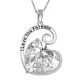 thumbnail image 1 of Juwaliy Collar Madre E Hija 925 Plata de Ley Corazón de Amor Diamante Piedra de Nacimiento de Abril Dije Joyería Mamá Mujeres Navidad Cumpleaños Regalo Del Día de la Madre, 1 of 6