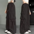 thumbnail image 4 of Glisme Teen Girls Trousers Solid Color With Pockets And Drawstring Autumn Soft Girls Flare Leg Pants Size 9-10 Years, 4 of 5