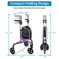 thumbnail image 6 of Planetwalk Premium 3 Wheel Walkers for Seniors - 8'' Wheel Ultra Lightweight Aluminum Folding Walker, Dark Purple, 6 of 7