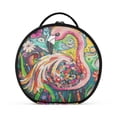 thumbnail image 2 of BZSMCE Makeup Bag Large Travel Cosmetic Bag with Adjustable Dividers Fashion Flamingo in A Garden Of Colors Printed, 2 of 7
