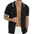 thumbnail image 5 of Iceglad Men's Casual Button Down Shirt Short Sleeve Vintage Clothes Knit Polo Shirts Summer Beach Shirts, 5 of 13