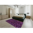 thumbnail image 4 of Ahgly Company Indoor Rectangle Patterned Purple Lily Purple Area Rugs, 2' x 4', 4 of 6
