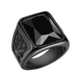 thumbnail image 4 of US 2 Pack Black Mens Stainless Steel Onyx Stone Ring Size 7 8 9 10 11, 4 of 9