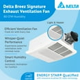thumbnail image 2 of Open Box Delta Radiance Exhaust Bath Fan 80 CFM w/Built-In Light & Heater,White, 2 of 9