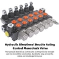 thumbnail image 4 of Hydraulic Directional Double Acting Control Monoblock Valve, 6 Spool 13GPM SAE Ports w/ Joystick Hydraulic Directional Control Valve 3600 PSI Fit for Small Tractors Loaders Etc, 4 of 6