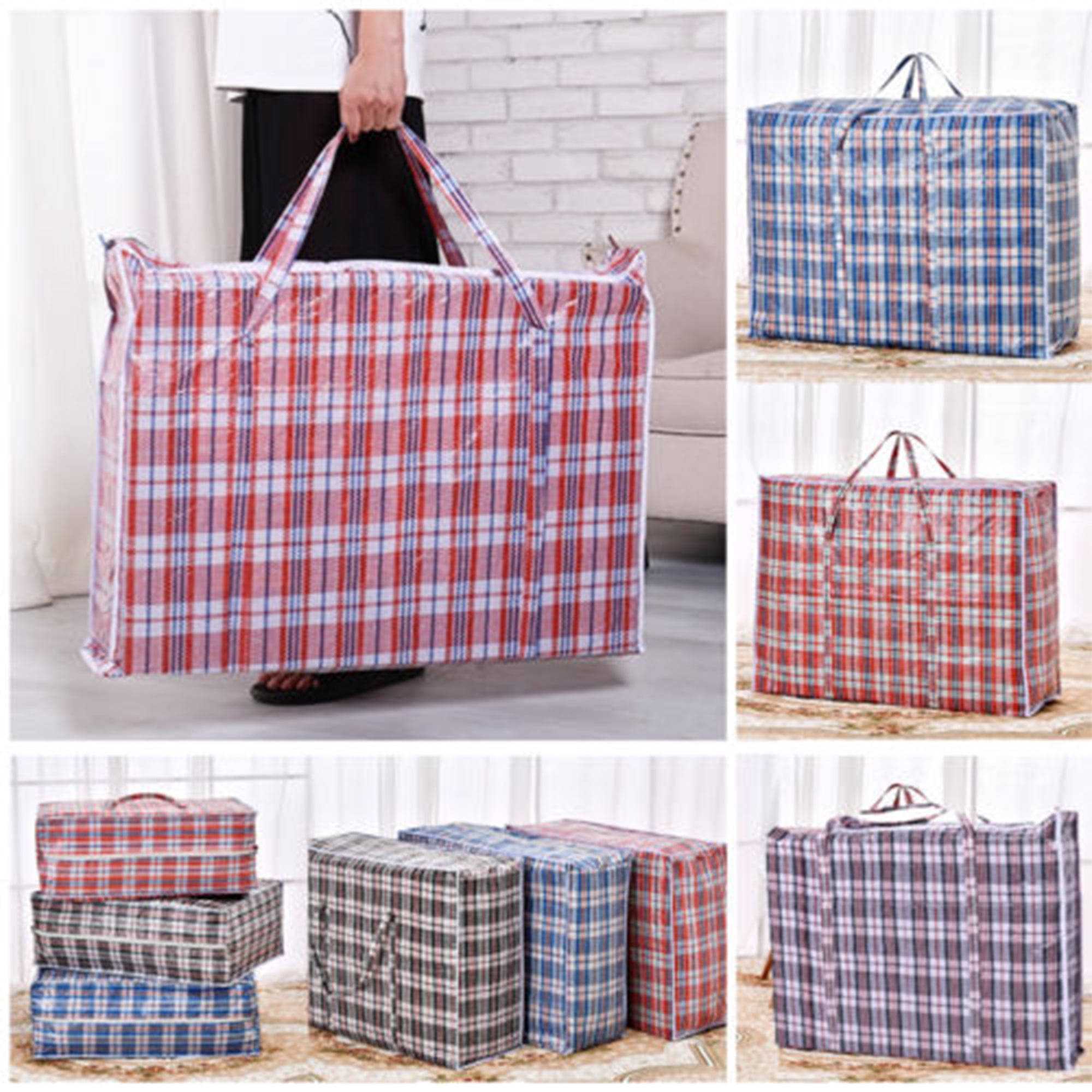 Big Capacity Jumbo Waterproof Plastic Bags Zipper Reusable Strong Laundry  Storage Bag Portable Luggage Packing Pouch