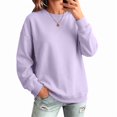 thumbnail image 2 of Fall Sweatshirts for Women Casual Crewneck Long Sleeve Cute tops Oversized Pullover Solid Color Loose Fashion Sweatshirts, 2 of 6