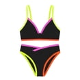 thumbnail image 7 of cocolona Womens High Waisted Bikini Sets V Neck Color Block Two-Piece Swimsuits Vacation Beach Bathing Suit, 7 of 7