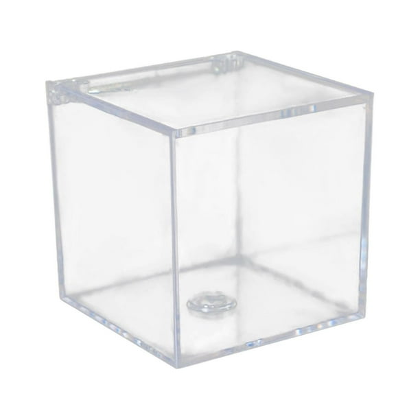 Caja de regalo de acrílico transparente, cajas de almacenamiento transparentes, contenedores cuadrados, caja de dulces 45 cm