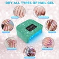 thumbnail image 4 of Cordless UV Nail Lamp, 120W Rechargeable UV Light for Nails, Nail Dryer with 4 Timer Modes, LED Nail Lamp Fully Decorate with Sparkling Nail Rhinestones Diamond (Green), 4 of 8