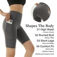 thumbnail image 4 of High Waisted Biker Shorts with Pockets Running Workout Shorts Women Tummy Control Cool Dry Spandex Yoga Shorts, 4 of 7
