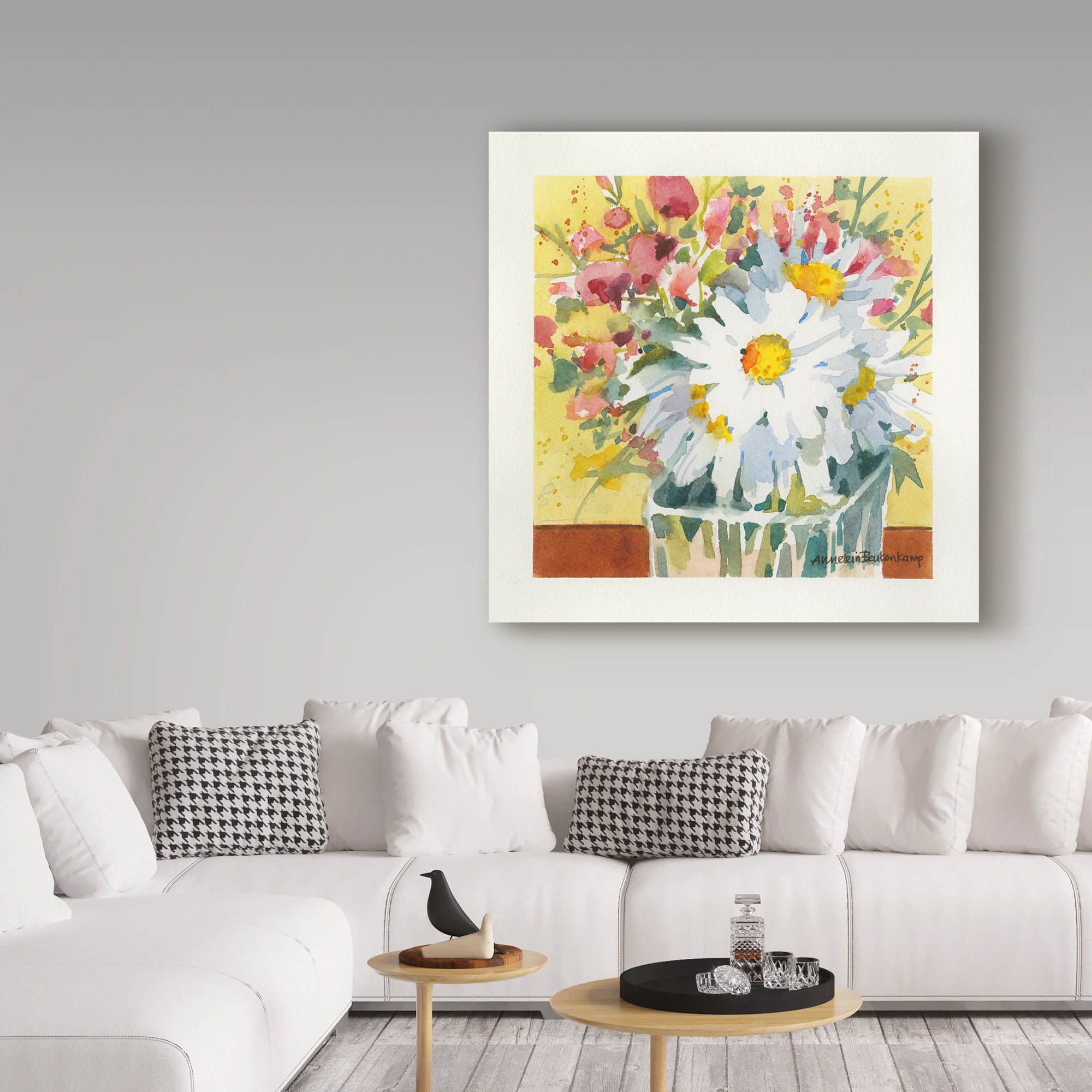 Trademark Fine Art 'Fresh Pink White' Canvas Art by Annelein Beukenkamp