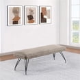 thumbnail image 2 of Pemberly Row Mid-Century Fabric Upholstered Dining Bench Taupe, 2 of 7