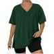 thumbnail image 1 of Mujeres Más Tamaño Manga Larga Tops con Cuello en V, Color Sólido Doblado Hendidura Suéter para el Uso Casual Diario en el Hogar, 1 of 6