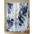 thumbnail image 4 of Abstract B;ie Leaf Shower Curtain Set ，Waterproof Fabric Shower Curtains Summer Tropical Leaves Watercolor Plant Shower Curtains for Bathroom,Bathroom Decor 54x"78", 4 of 6