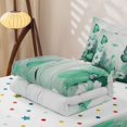 thumbnail image 5 of Erosebridal Cute Butterfly Zipper Queen Comforter Set with Fitted Sheet and 2 Pillowcases, Chic Blossom Zipper Bedding Set, Polka Dots Reversible, Emerald Green, Polka Dots Reversible, 5 of 7