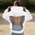 thumbnail image 2 of Womens Oversized Hoodies Fall Backless Mesh Hollow Out Long Sleeve with Pocket Winter Fashion Hooded Sweatshirts, 2 of 6