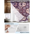 thumbnail image 3 of No Hook Cloth Fabric Shower Curtain with Snap in Liner, Purple Boho Waterproof Shower Curtains Set with See Through Top Window, Farmhouse Ethnic Abstract Floral Pattern Bath Curtains Shower 36"x72", 3 of 6