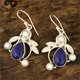 thumbnail image 5 of Fiudx Ofertas Flash Del Día Solo En Línea Joyería Moda Personalidad Aleación forma Incrustaciones Pendientes De Circón Azul, 5 of 6