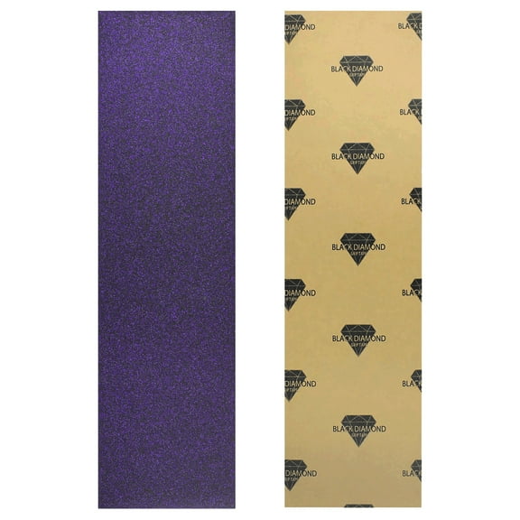 Black Diamond Grip Skateboard Griptape Sheet Glitter Purple 9" x 33"