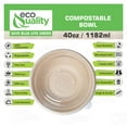 thumbnail image 2 of [50 Pack] 40 oz Round Disposable Compostable Paper Bowls with Dome Lids Heavy-Duty, Eco-Friendly Natural Bagasse Unbleached, Heat Resistant, 100% Biodegradable Salad Bowls Alternative to Plastic, 2 of 9