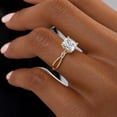 thumbnail image 2 of vylahjewellery Elegant Cushion Cut Wedding Solitaire Diamond Ring 10K Vermeil Yellow Gold Twisted Band Promise Engagement Anniversary Jewelry Rings, 2 of 5